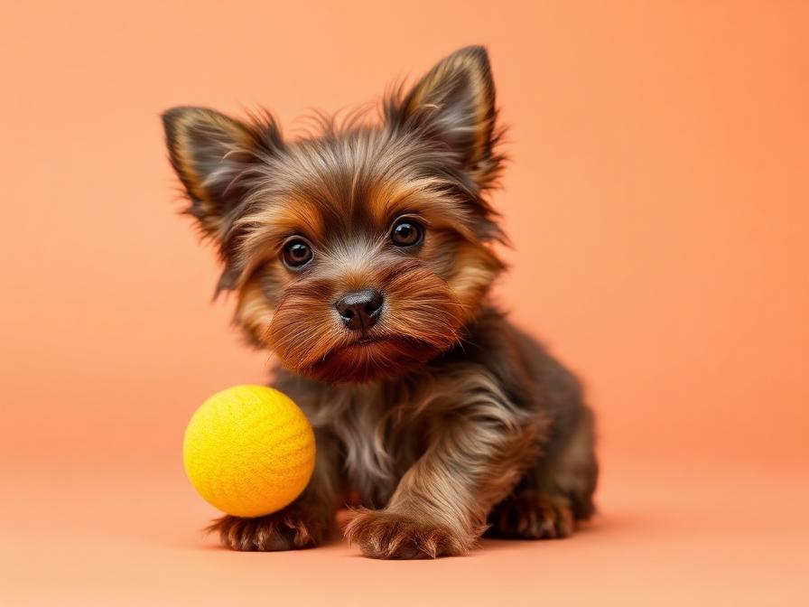 Brunon — szczenię Yorkshire Terrier, odmiana Czekoladowy